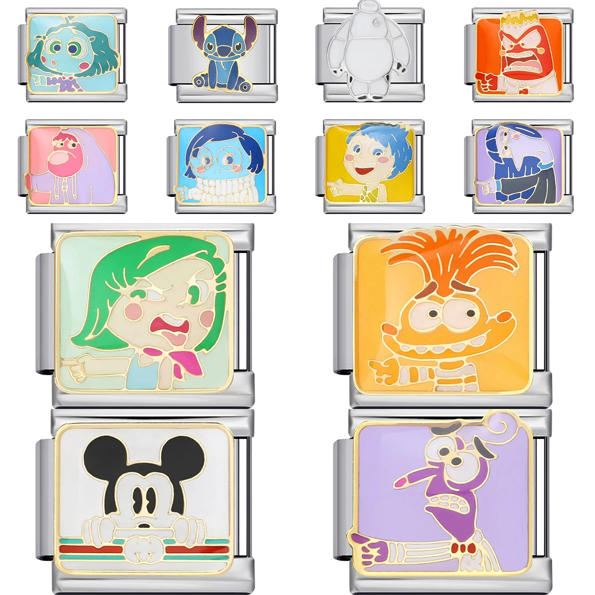 Kawaii Disney мультфильм Baymax Stitch Zootopia Ник Джуди итальянские подвески браслет из