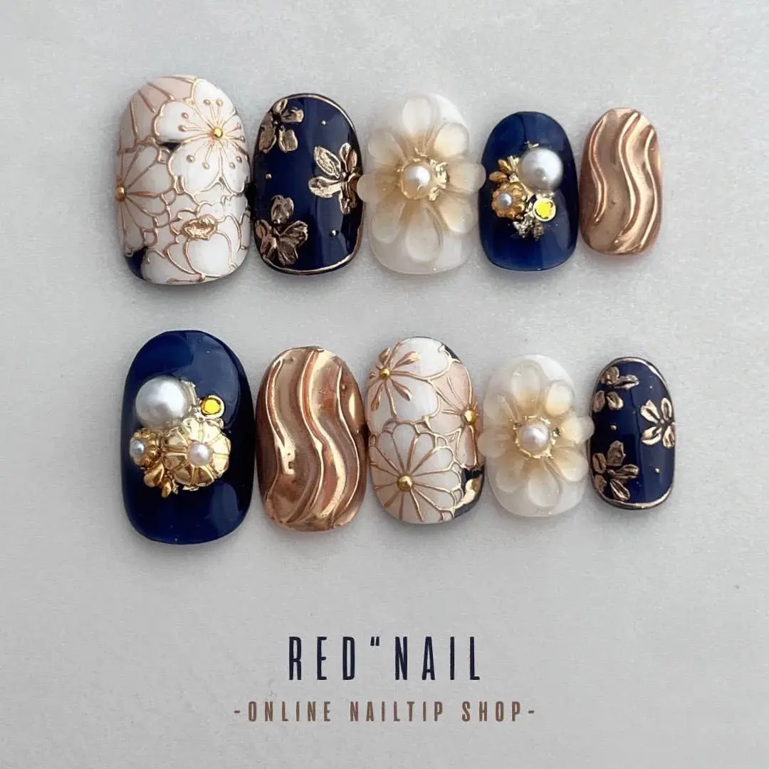 Французские изысканные роскошные ногти с ручной росписью вишни на заказ |