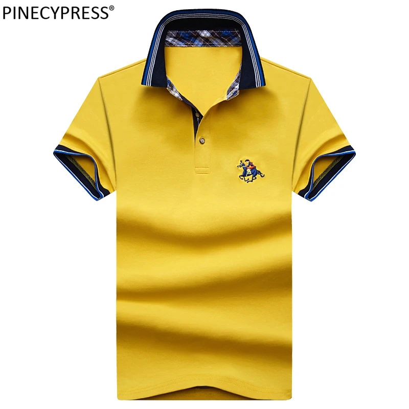 

95% Cotton 5% Spandex Quality Summer Man Polo-shirt Fashion Embroidery Casual Male Polos Solid Men Short Sleeve Polo Shirt