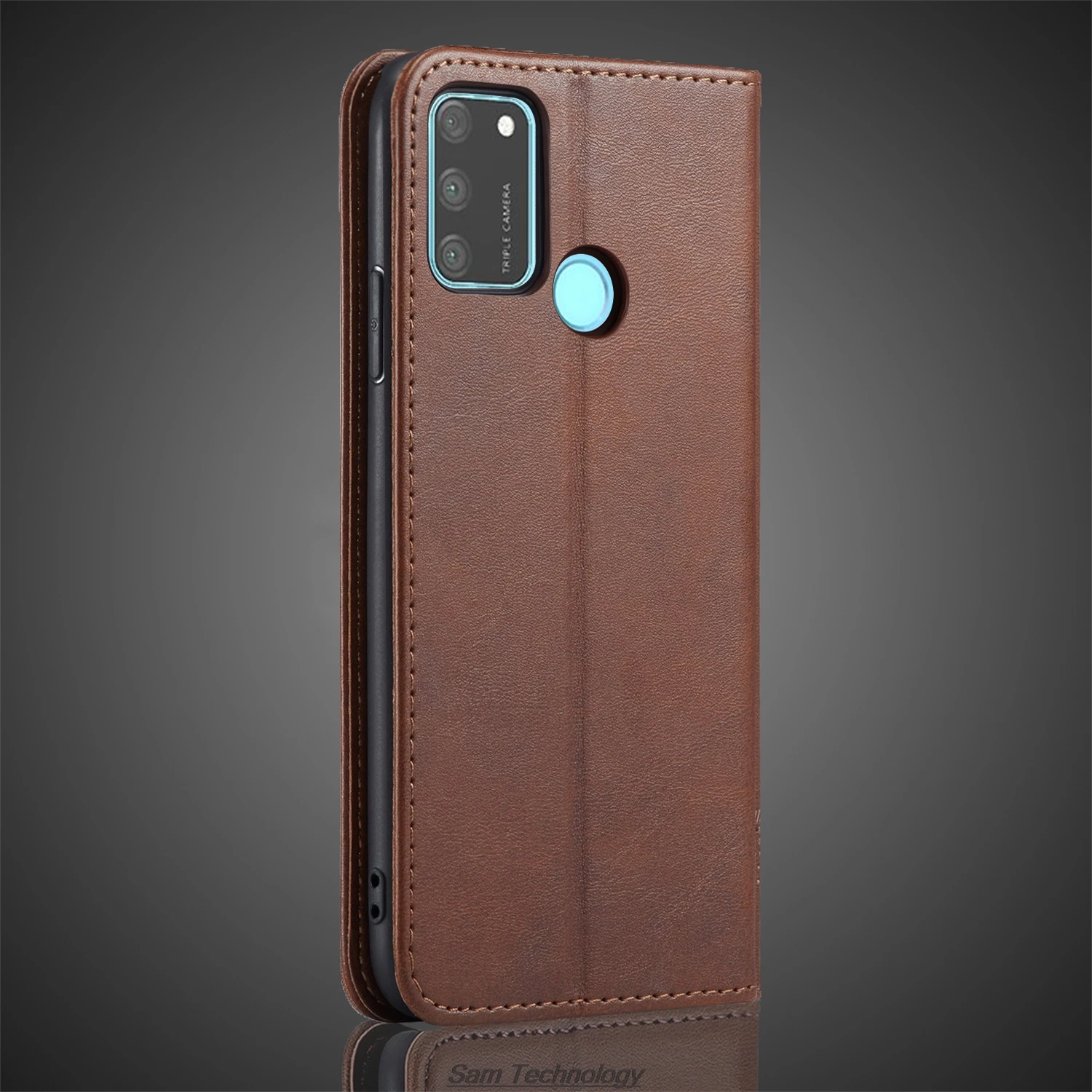 Кожаный чехол с магнитным притяжением для Huawei Honor 9A MOA-LX9N кобура откидной крышкой