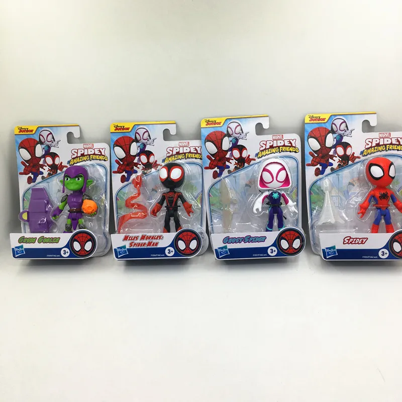

Фигурка героя из аниме Marvel «Spidey And His Amazing Friends», «Человек-паук», «Майлс Моралес», призрак-паук, зеленая фигурка гоблина, модель игрушки
