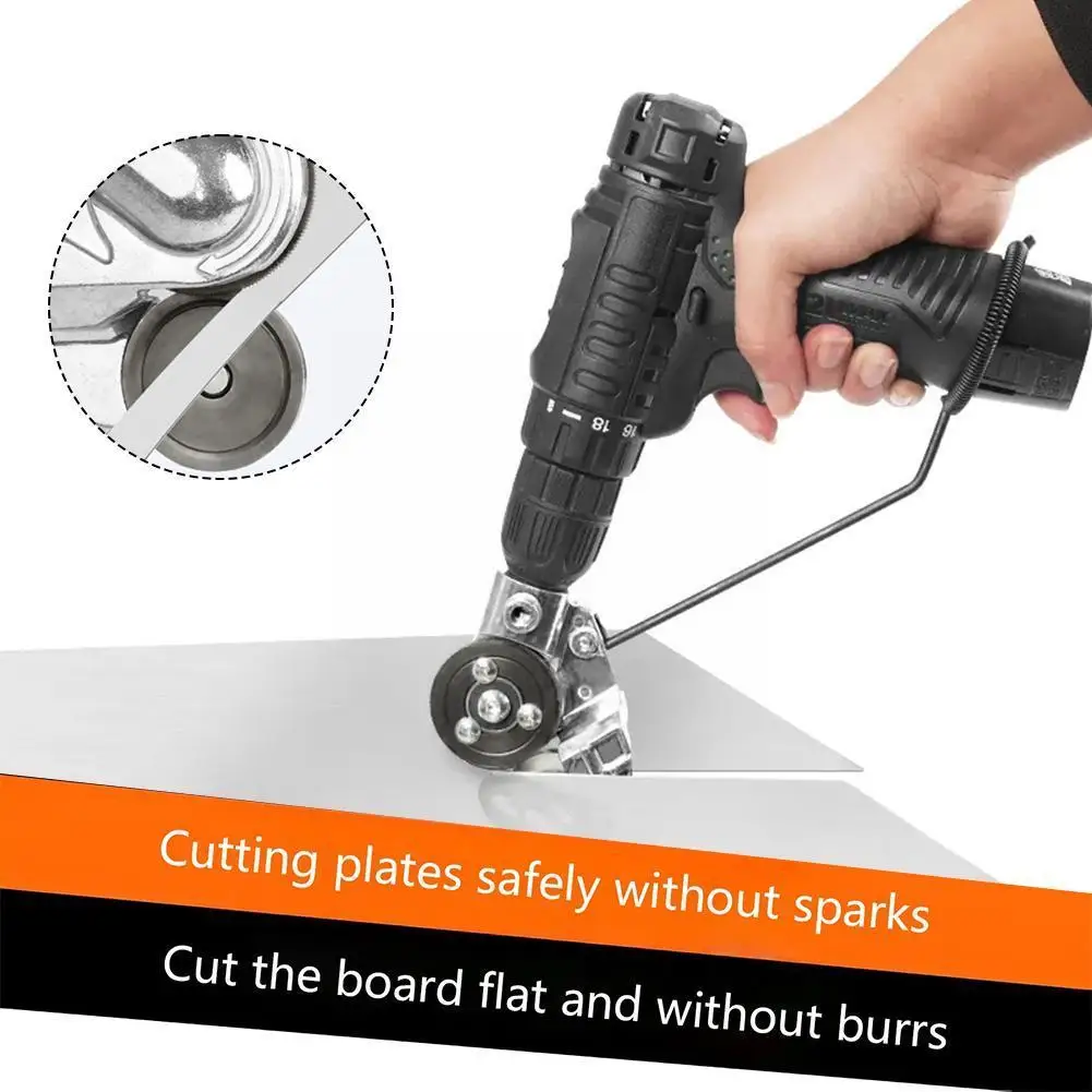 

Electric Drill Metal Plate Cutter Fast Cutting Metal Electric Retrofit Shears Iron Tin Cutter Plate Drill Labor-saving B8i5