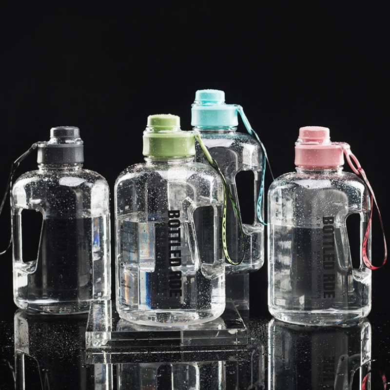 

2.2L Gradient Color Water Bottle Outdoor Fitness Water Bottle Sports Large-Capacity Plastic Water Cup Portable Giant Ton Barrel
