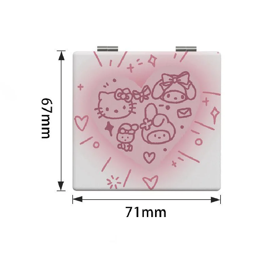 Портативное Мини-зеркало Hello Kitty Складное Двустороннее Зеркало Для Макияжа