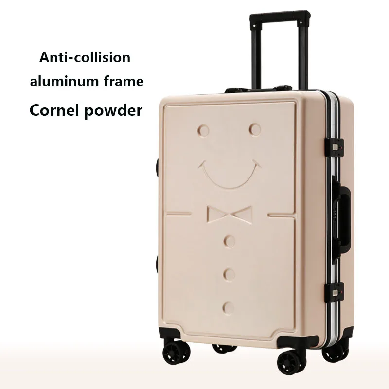 2022 New Cute Smiling Face 20 Inch Suitcase, Durable And Strong, Large Capacity Universal Wheel Suitcase
