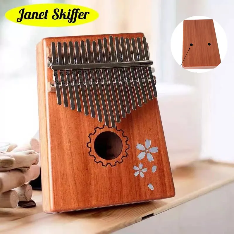 

Portable 17 Keys Kalimba Thumb Piano High Quality Mahogany Musical Instrument With Tuning Hammer For Beginner Music Lover Kids