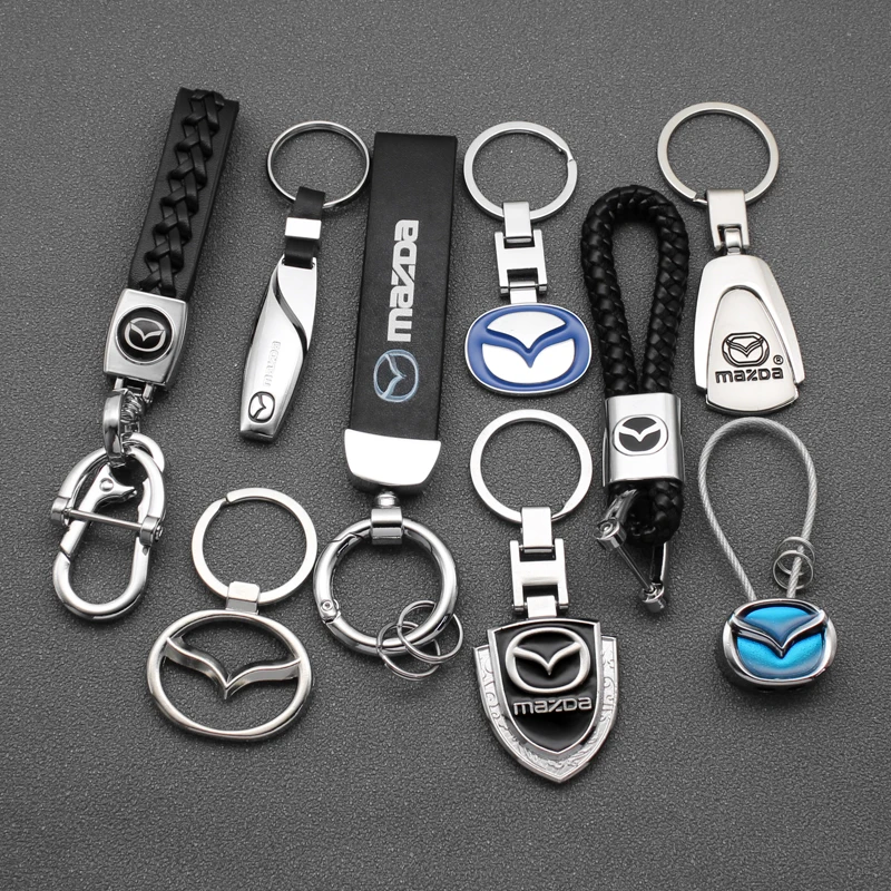 

3D Metal/Leather Car Styling Keychain For Mazda Axela 2 3 6 8 CX-5 CX-7 CX-9 ATENZA CX3 CX5 MX-5 Key Chain Key Rings Accessories