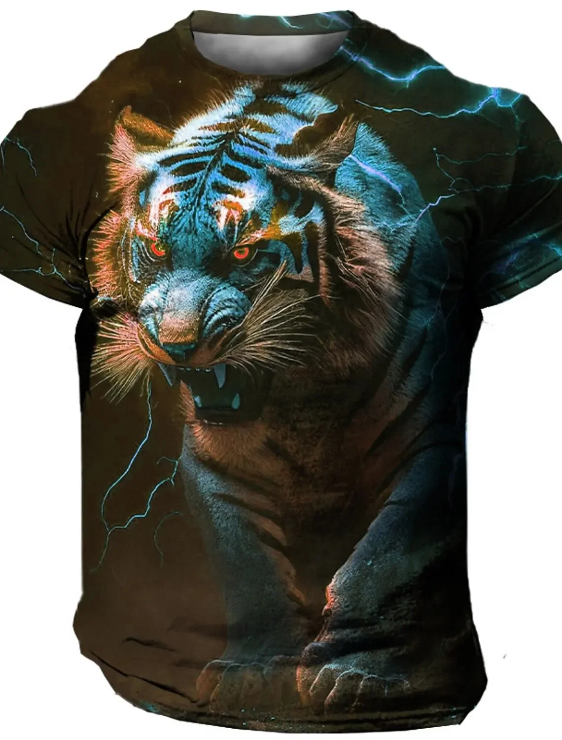 Мужская футболка Полиэстер с 3D принтом тигра