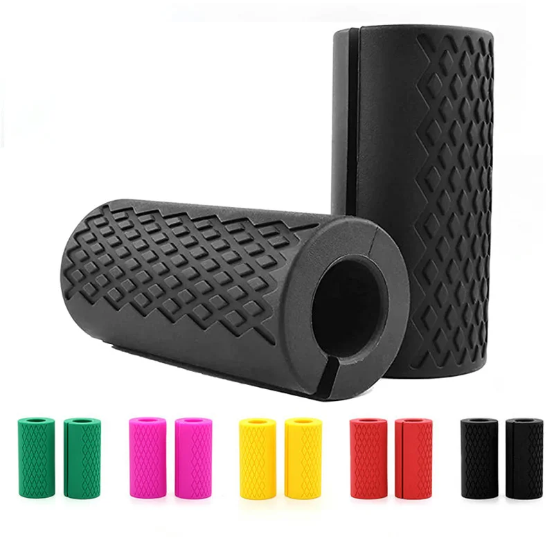 

1 Pair Barbell Dumbbell Grips Thick Bar Handles Silicone Anti-slip Pad Thick Bar Handles Pull Up Weightlifting Fat Grip