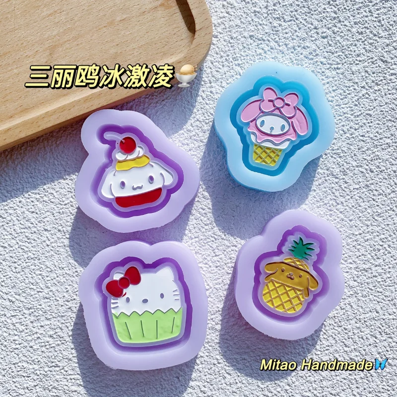 

Diy мультфильм Sanrioed My Melody Hello Kitty Cinnamoroll самоизготовленный зыбучий песок силиконовая форма игрушки