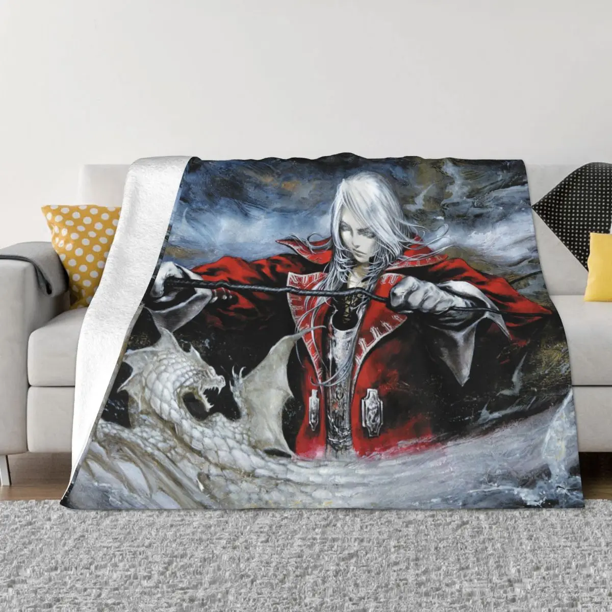 

Флисовые одеяла Castlevania с симфонией ночи, игровые одеяла в стиле аниме для дивана, Супермягкие постельные принадлежности для путешествий