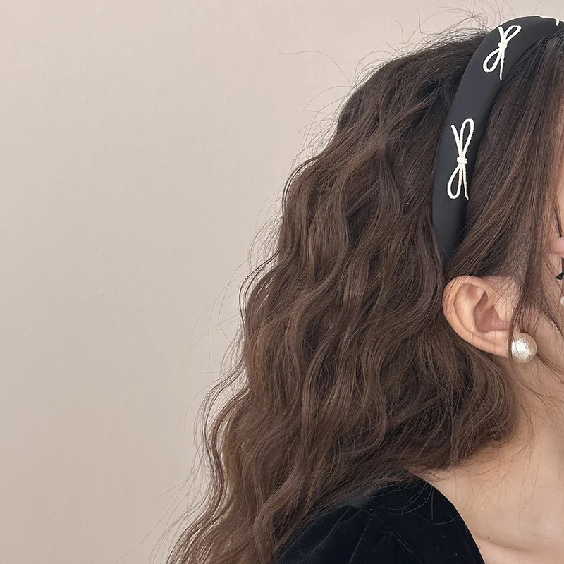 Кольцо для волос с вышивкой бабочки и толстой кишкой модный обруч в стиле ретро