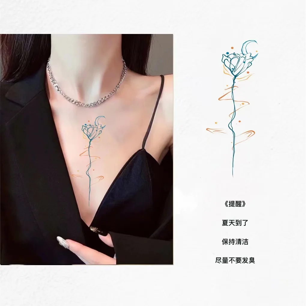 

New Fashion Flower Temporary Tattoo Sweety Girls Body Aldult Art Sexy Tatoo Girl Arm Tattoo Waterproof Fake Tattoo Sticker 2022