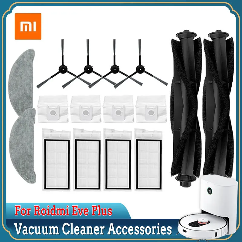 

Hepa Filter Mop Cloth For Xiaomi Roidmi Eve Plus Main Side Brush Dust Collector Bags Robot Vacuum Cleaner Accessories For Home