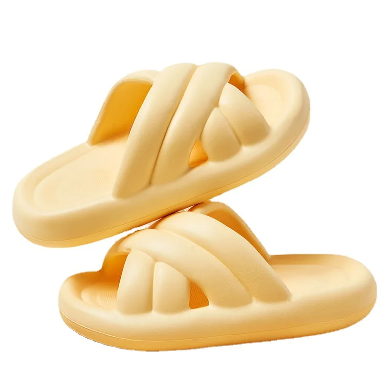 

Women Slippers Beach Soft Slippers EVA Thick Soled Slippers Women's Home 2023 New Cross Outside Wear Soft Soled Roman Slippers