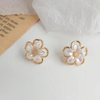simple women flower stud earrings creative ear jewelry
