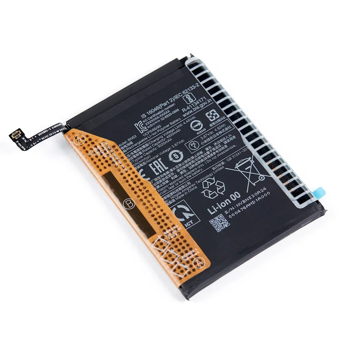 Совершенно новый аккумулятор BN53 5020 мАч для телефонов Xiaomi Redmi note 9 Pro