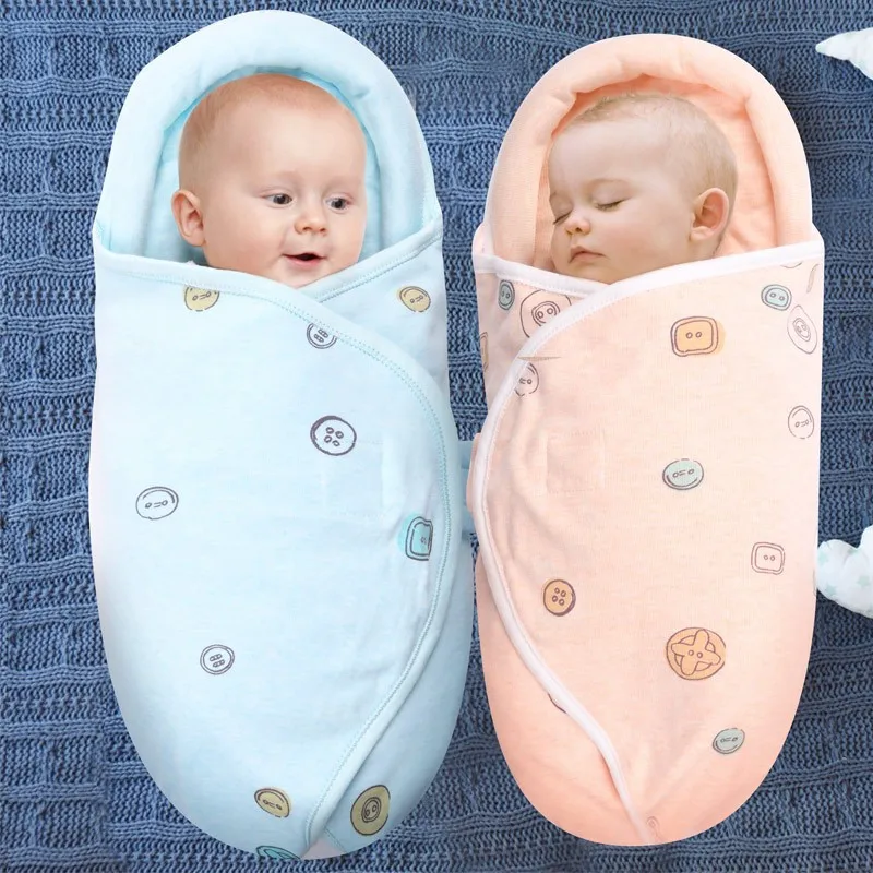 ZK40 Newborn Baby Sleeping Bag Super Soft Thickened Warm Blanket Cotton Cocoon Baby Clothes Parenting Swaddle 0-3M