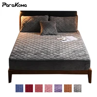 mattress cover plush fabric crystal velvet quilted mattress protector warm thicken bed cover for bed king queen single double