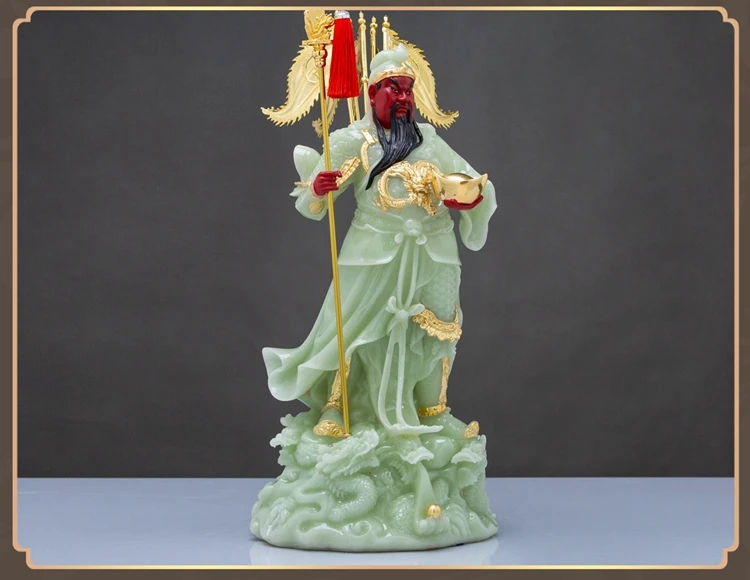 Большой Япония Корея Таиланд нефритовое позолота Мамон Бог богатства CAI SHEN GUAN GONG