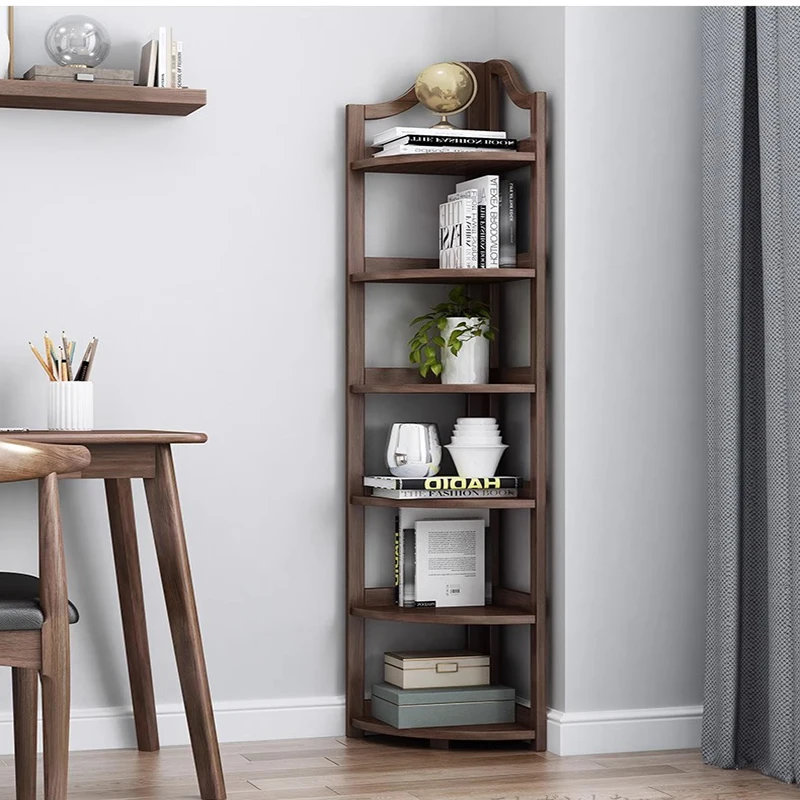Деревянная угловая книжная полка полки для хранения органайзер гостиной