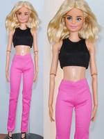 11 5 doll outfits set black crop tops tight pants trousers for barbie clothes for barbie dolls accessories kids baby toys 16