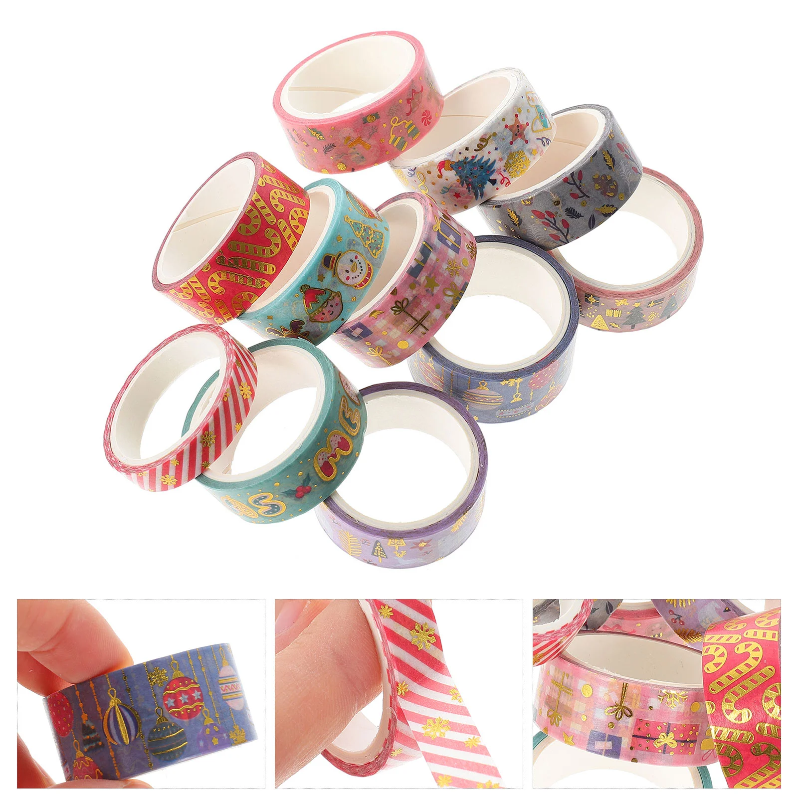

11 Rolls Stationery Gift Wrapping Washi Tape Japanese Decor DIY Paper Christmas Adhesive Tapes Japanese Xmas Themed Decorative