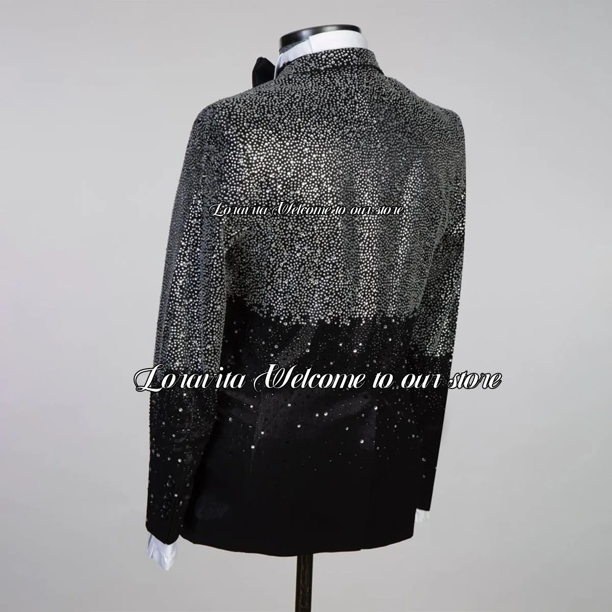 Модные мужские костюмы с блестящими кристаллами и цветами комплекты из 2