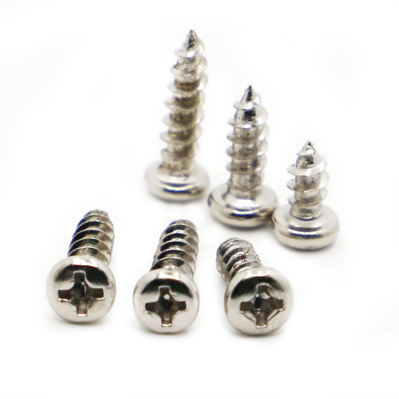 

50/100pcs Nickel Plated Phillips Pan Head Tapping Screw M1 M1.2 M1.4 M1.7 M2 M2.3 M2.6 M3 M4 Cross Round Head Electronic Screw