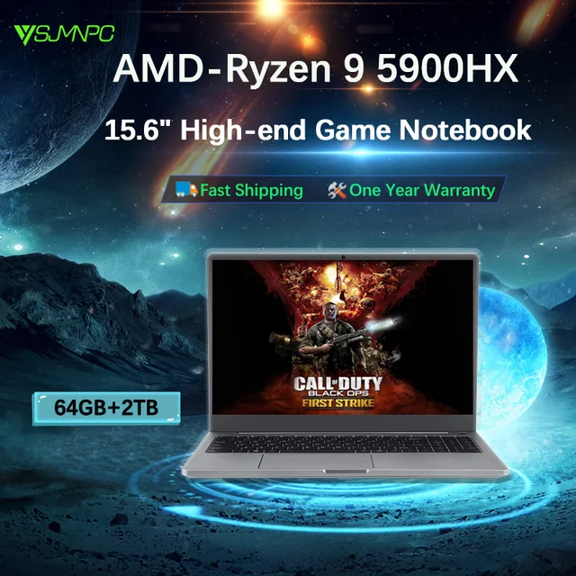 Новые 15,6 дюймовые Игровые ноутбуки AMD Ryzen9 серии 5900HX 4000/5000 Windows 10/11 полнофункциональный интерфейс Type-C разблокировка по отпечатку пальца 1