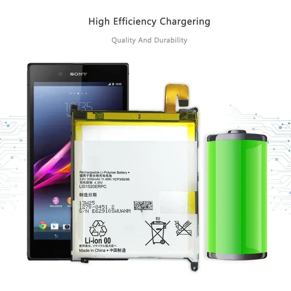 Аккумулятор для Sony Xperia Z Ultra LIS1520ERPC аккумулятор 3000 мАч XL39 XL39H C6802 C6806 C6833
