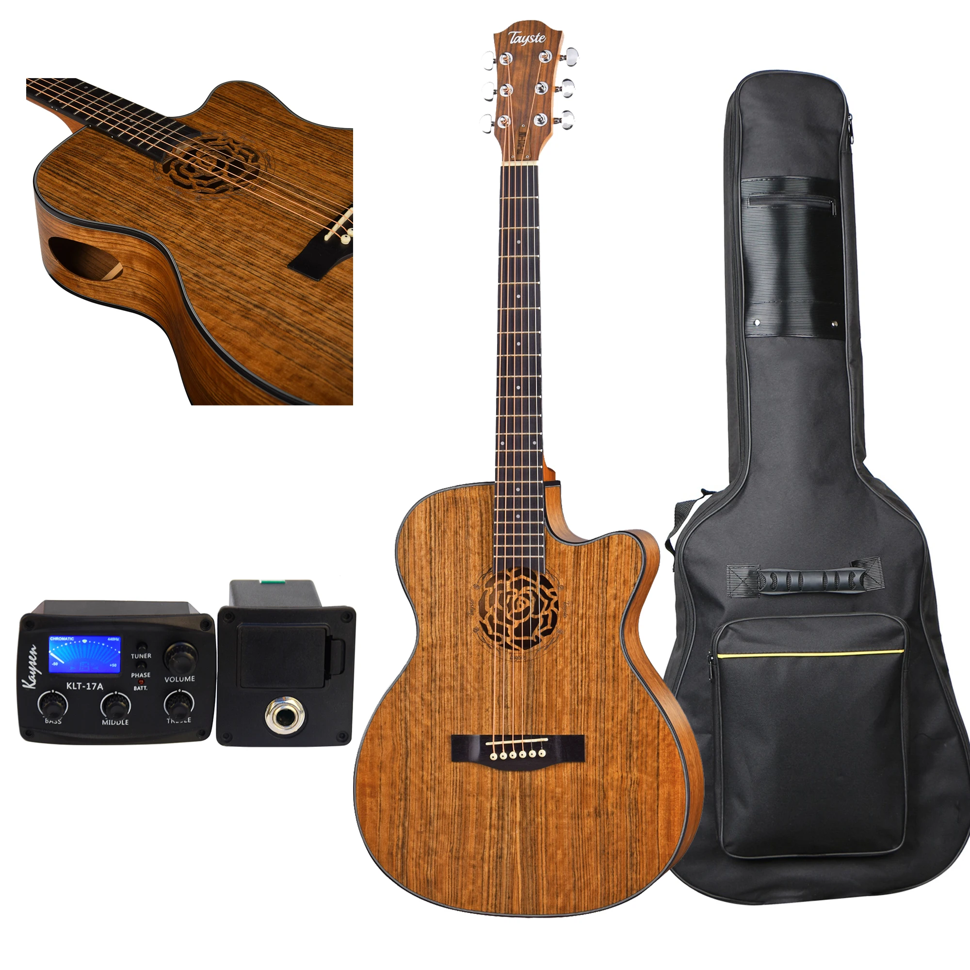 

Wholesale acoustic guitar 40 inch sound hole engraving quality with EQ pickups