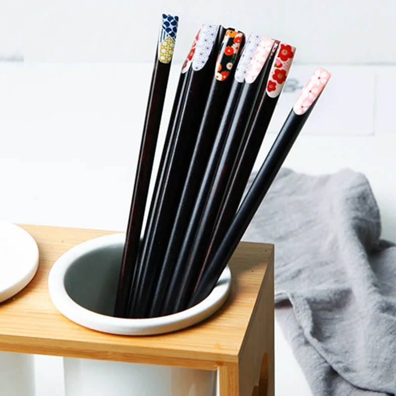 5 пар многоразовые деревянные палочки для еды