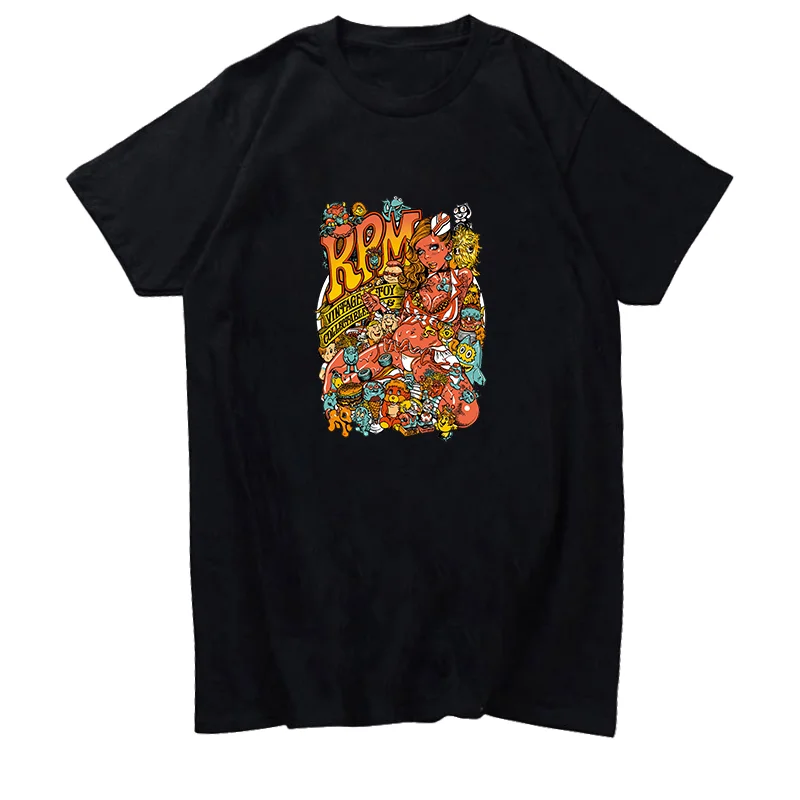 

Sexy Pin Up Girl Rockin men's t-shirt summer Harajuku graphic t shirts Streetwear short sleeve t-shirts Men's clothing
