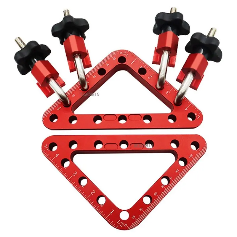 

45/90 Degree Woodworking Panel Positioning Ruler Installation Fixing Clamp Woodworking Ruler Calliper Measuring Tool