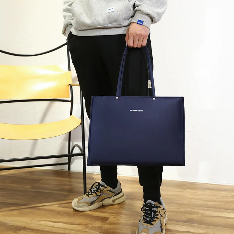 Large-capacity Handbag Business Bag Commuter Computer Bag Student Supplementary Class Bag Leisure Large Handbag File Zipper Bag