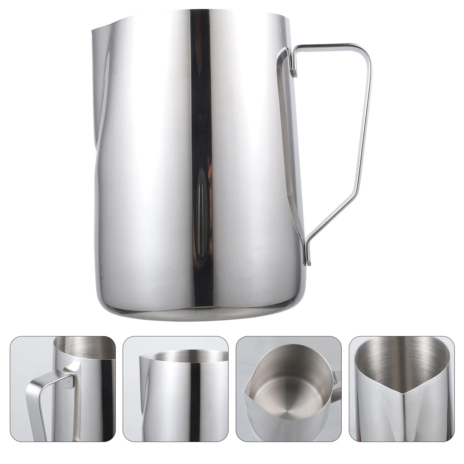 

Stainless Steel Milk Frothing Jug Latte Pourer Cappuccino Coffee Jug (Silver)