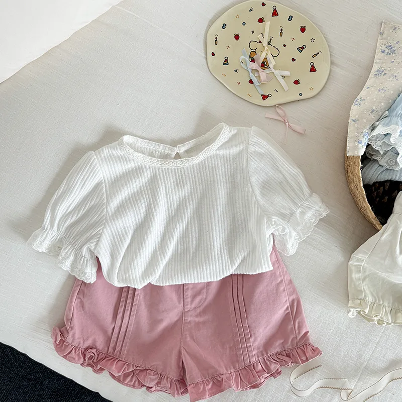 Летние шорты для девочек новинка 2024 детские корейские версии универсальные