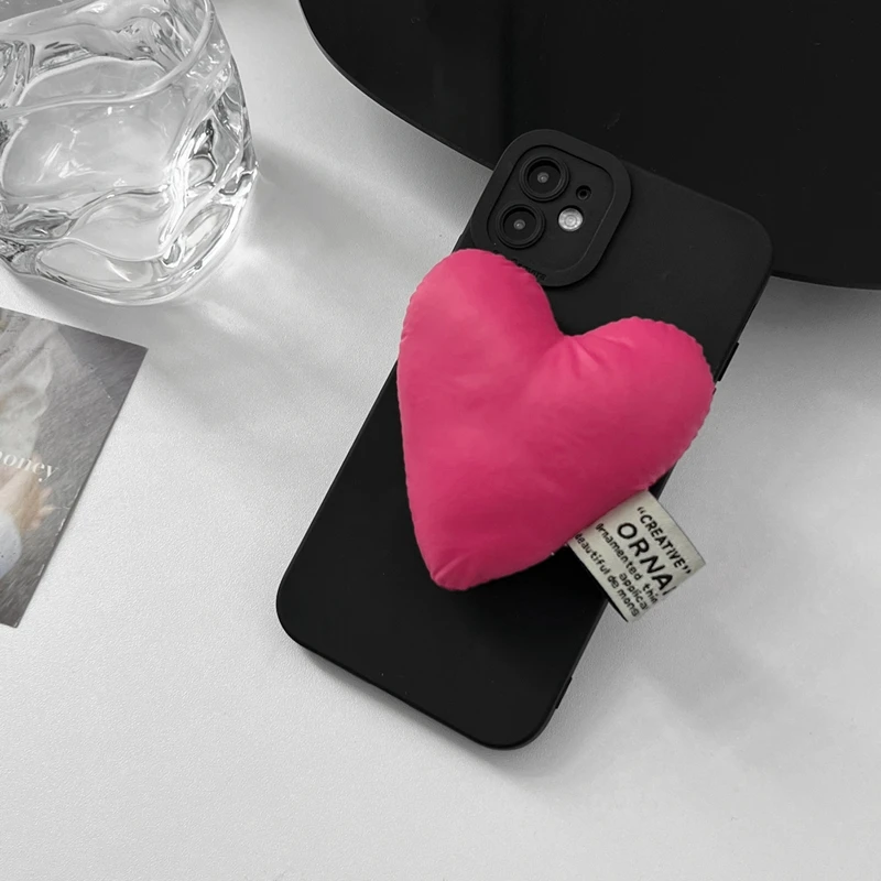 INS 3D Пуховик розовый любовь сердце Мягкий чехол для телефона Mi Xiaomi 12 11 Lite 10 9 8 Pro