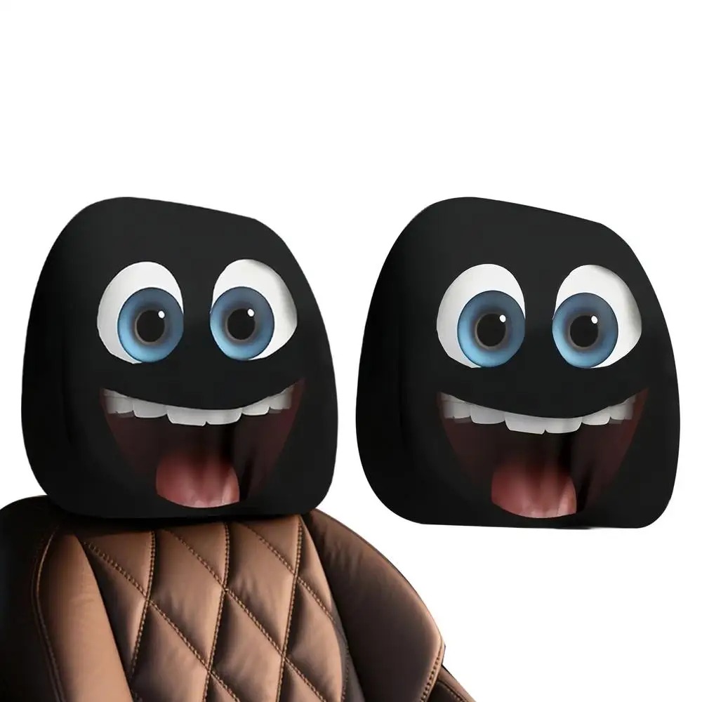 Чехол на подголовник автомобиля, 2 шт., эластичный чехол для подголовника автомобильного сиденья с большими глазами, эластичные чехлы для подголовника, украшение на Хэллоуин