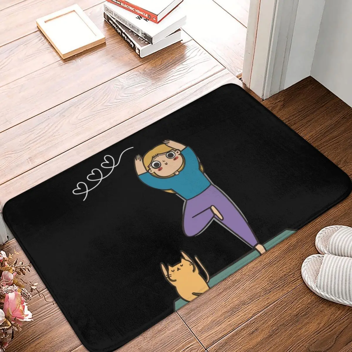 

All I Need Is Love And Yoga And A Cat Bath Door Mat Rug Carpet Decor Entrance Living Room Home Kitchen Bedroom Durable Balcony