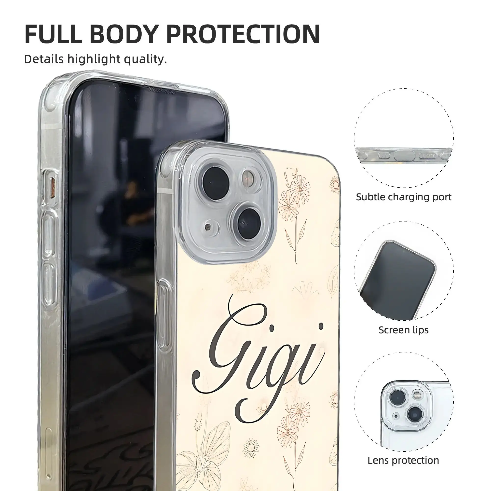 Фото Модный защитный чехол Fashion Gigi Grandma с мягким цветочным принтом для iPhone различных моделей 17, 16, 15, 14, 13 Pro Max №4