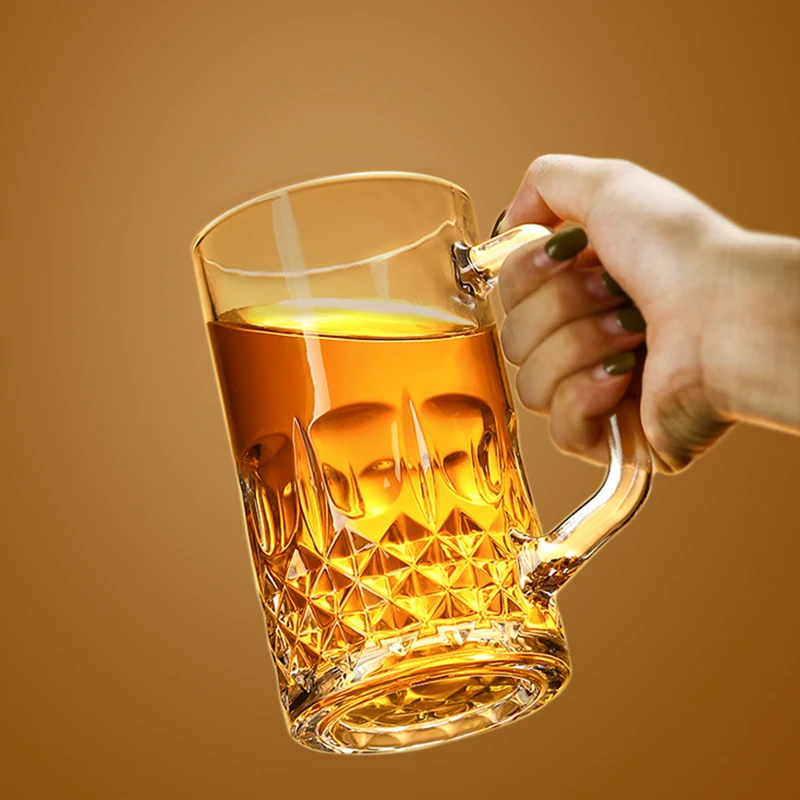 Стакан пивной прозрачный с ручкой 600 мл