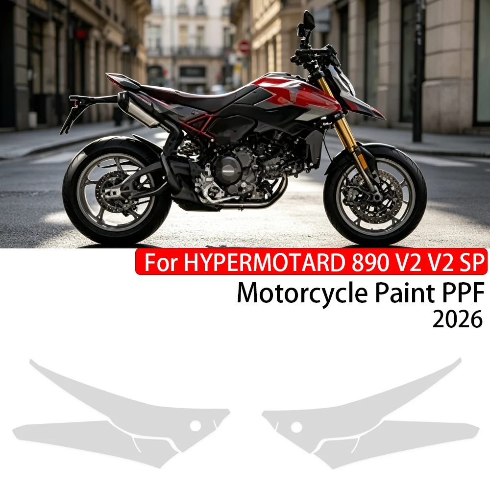 Фото Защитная пленка из настоящего материала TPU для мотоцикла HYPERMOTARD890, антицарапийная пленка для DUCATI HYPERMOTARD 890 V2 V2 SP 2026, пленка для защиты краски PPF. №1