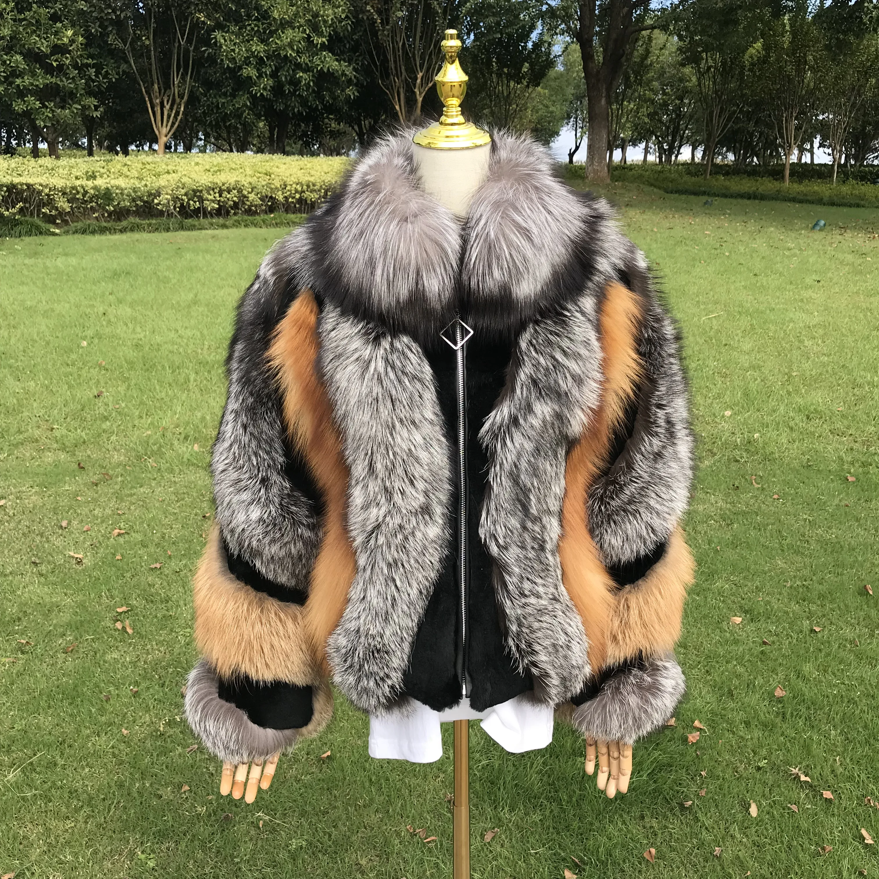 2022 winter women new style luxury real silver fox fur coat female winter warm red fox fur jacket free shipping enlarge