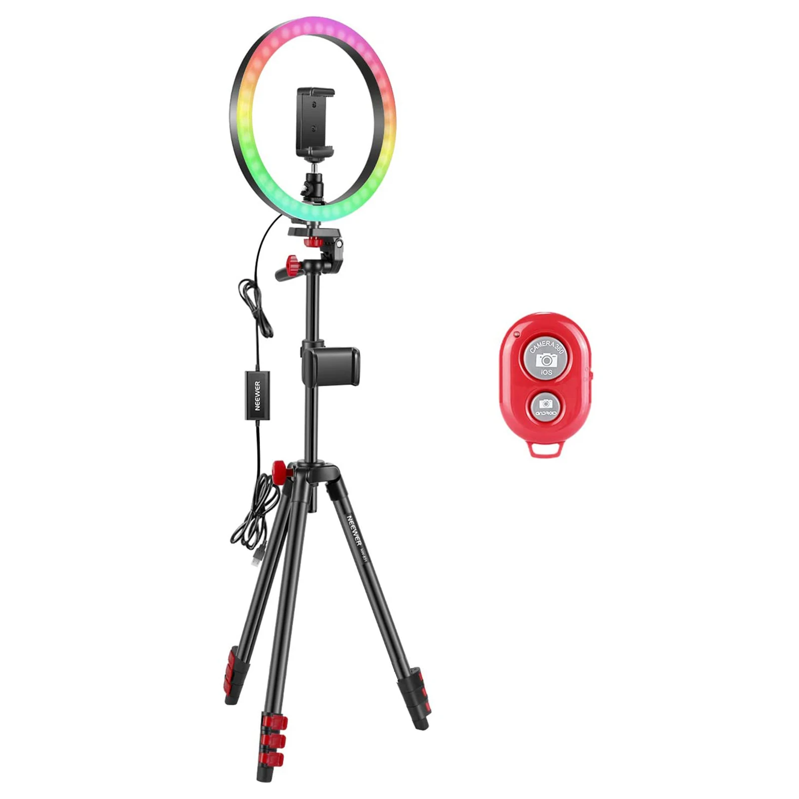 

Neewer 12-inch RGB Ring Light Selfie Light Ring with Phone Holder, Infrared Remote Control, Dimmable 16 Colors Modes for Makeup