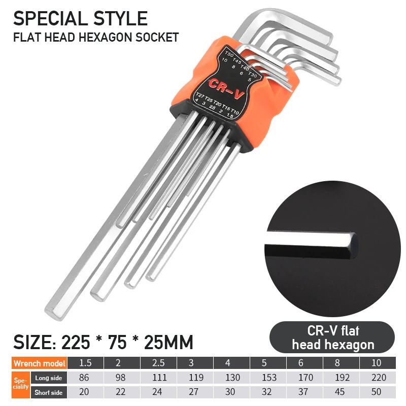 

Hexagon Socket Wrench Set Lengthened Box Shaped Meter Shaped Hexagon Socket Screwdriver Hexagon Socket Universal Wrench