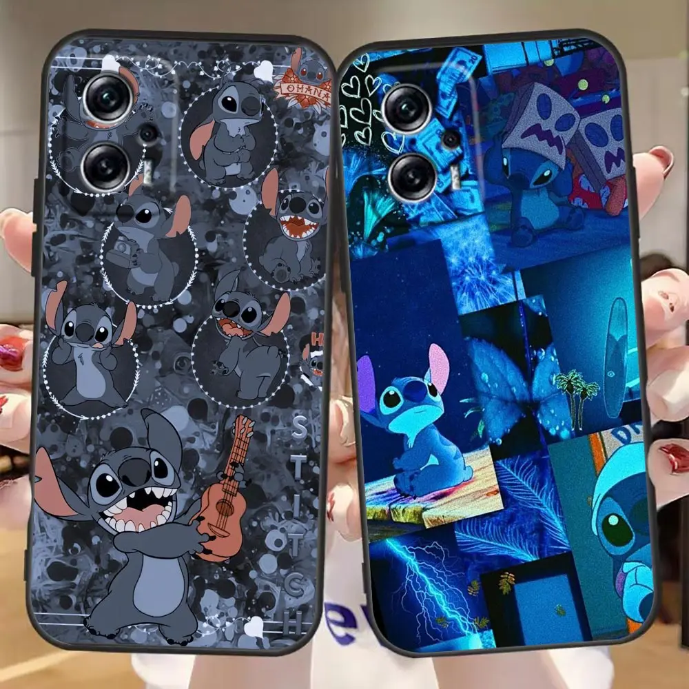 

Phone Case For Redmi Note 11 10 9T 9S 9 8T 8 7 6 5 5A 4 3 A1 GO Pro Aprime 5G 4G Black Soft Silicone Capa Cartoon Lilo & Stitch