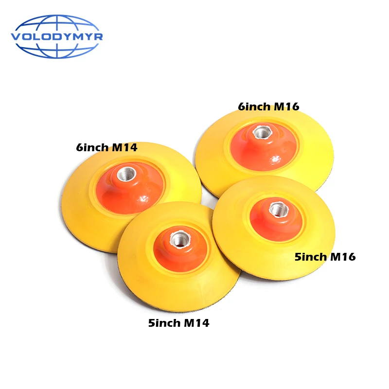 Volodymyr Backing Plate Soft Edge for Buffing Pads Polishing Pad Rotary Buffer Polisher 5 or 6 Inch M14 M16 Adhesive Back Plate