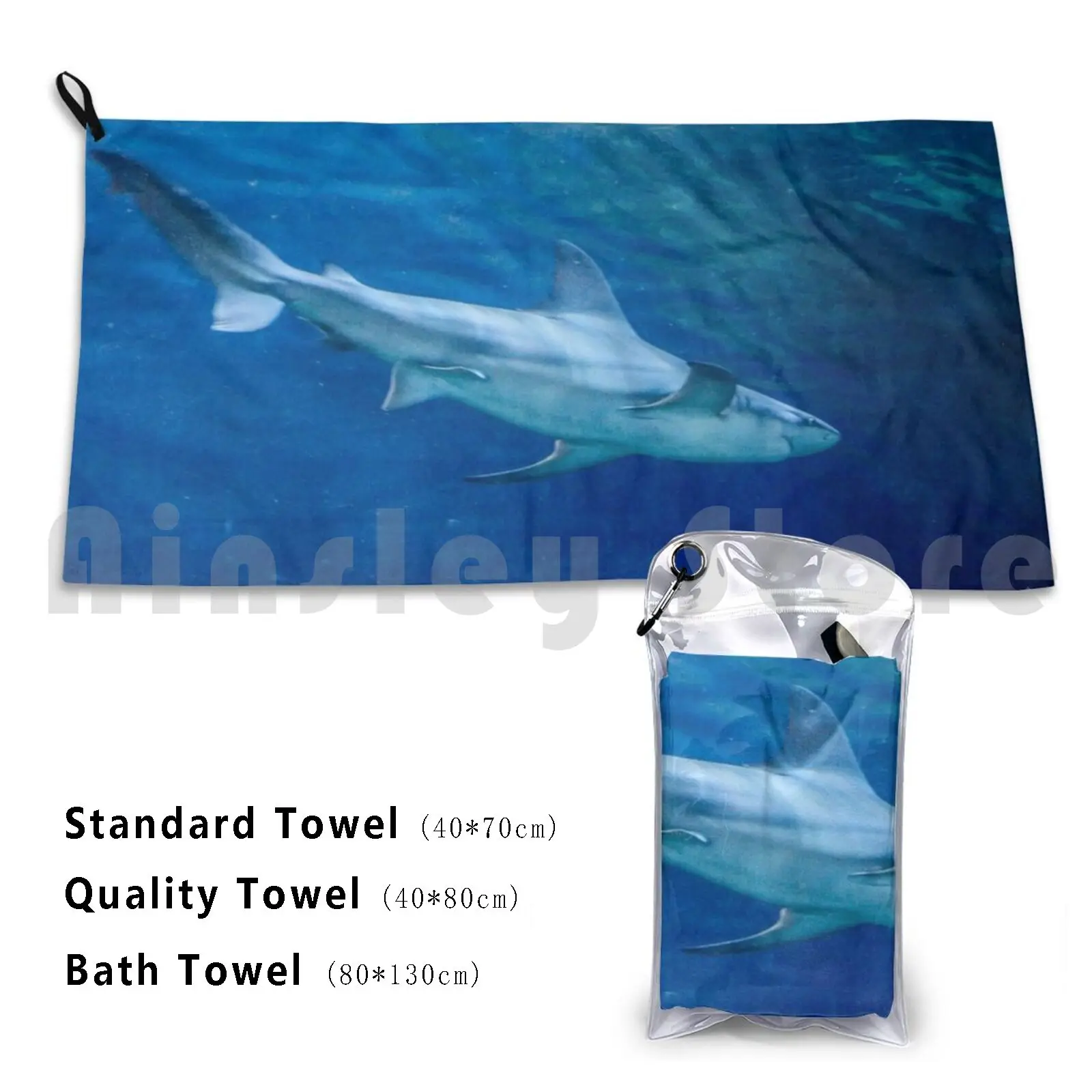 Bath Towel Sharks Ocean Aquarium Sea Deadly Teeth Jaws Swim
